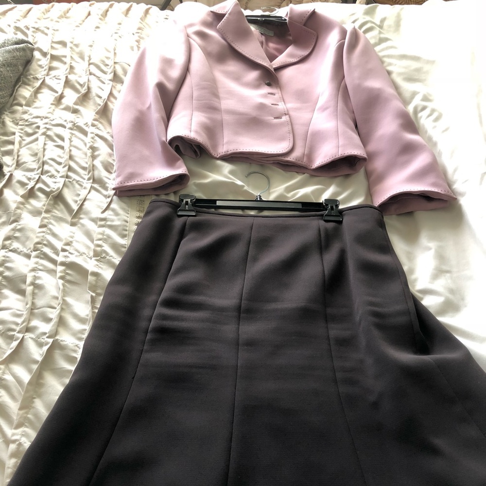Pink Top/Brown Bottom/Tahari/Size 14/Skirt Suit